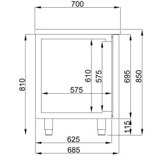 Combisteel Pro Line 2-deurs koelwerkbank - 281 liter