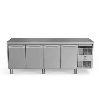 Electrolux koelwerkbank - 590lt, 4 deuren, vlak blad, motor rechts